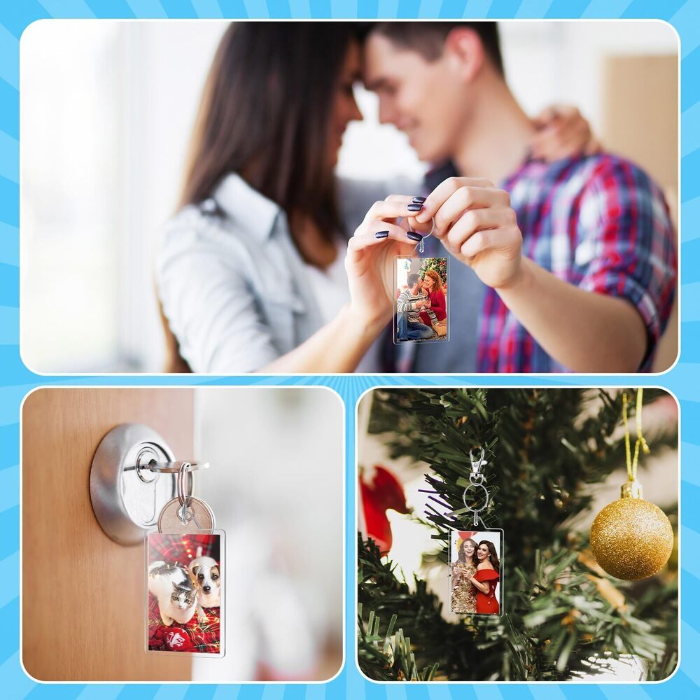 2801 50 Sets 2 x 3 Inch Acrylic Photo Frame Keychain Holder Photo Picture - Picture 6 of 6
